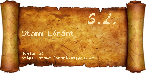 Stamm Lóránt névjegykártya