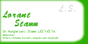 lorant stamm business card